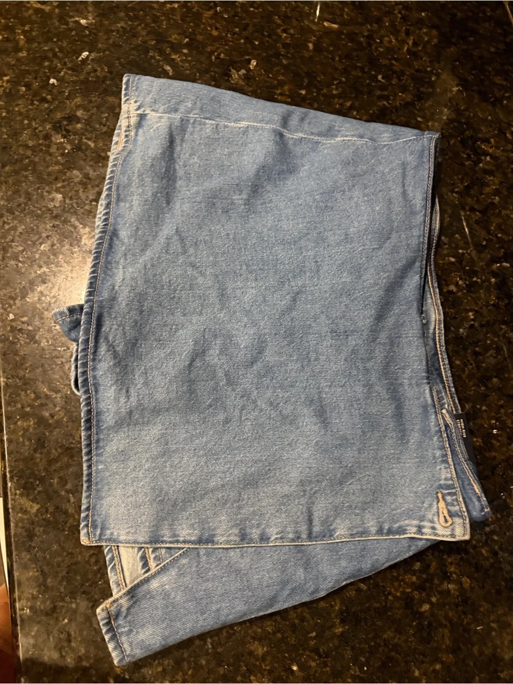 American Eagle Outfitters Blue Denim Wrap Mini Skirt